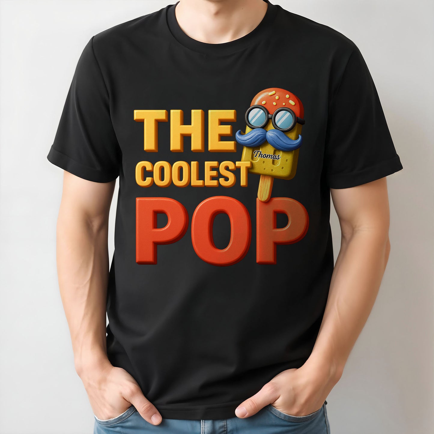 The Coolest Pop, Popsicle With Glasses And Mustache
