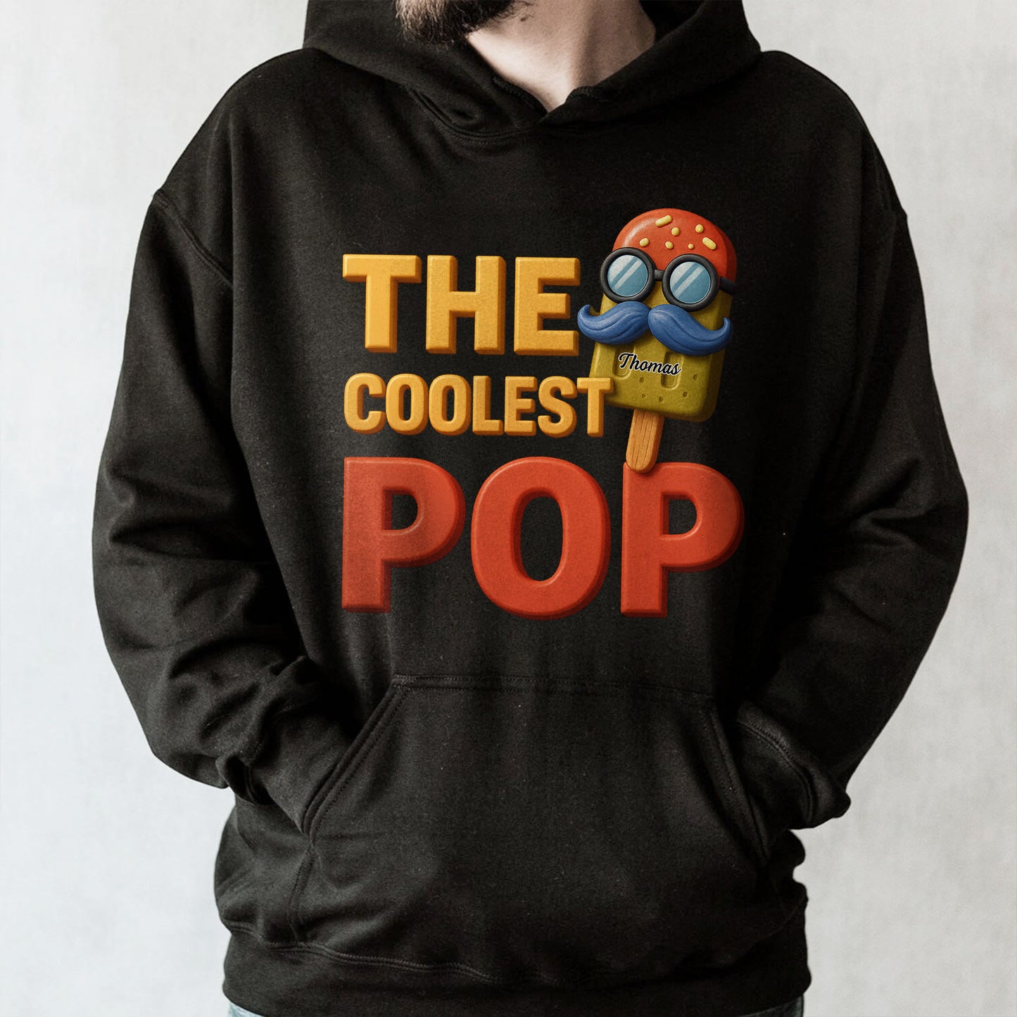 The Coolest Pop, Popsicle With Glasses And Mustache