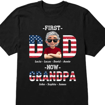 First Dad Now Grandpa Patriotic Design