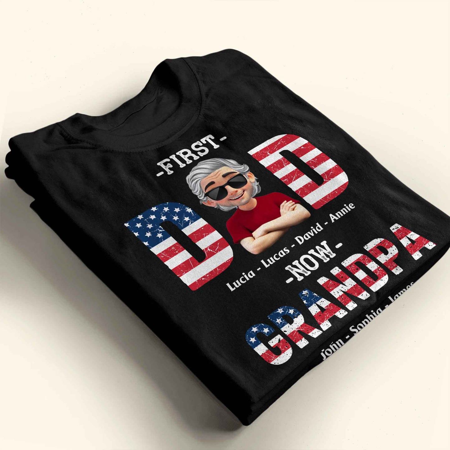 First Dad Now Grandpa Patriotic Design