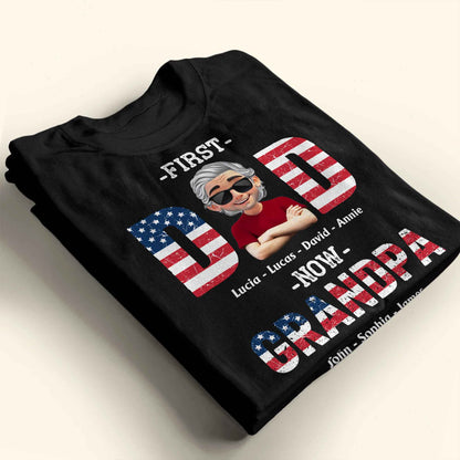 First Dad Now Grandpa Patriotic Design