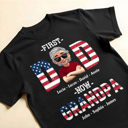 First Dad Now Grandpa Patriotic Design