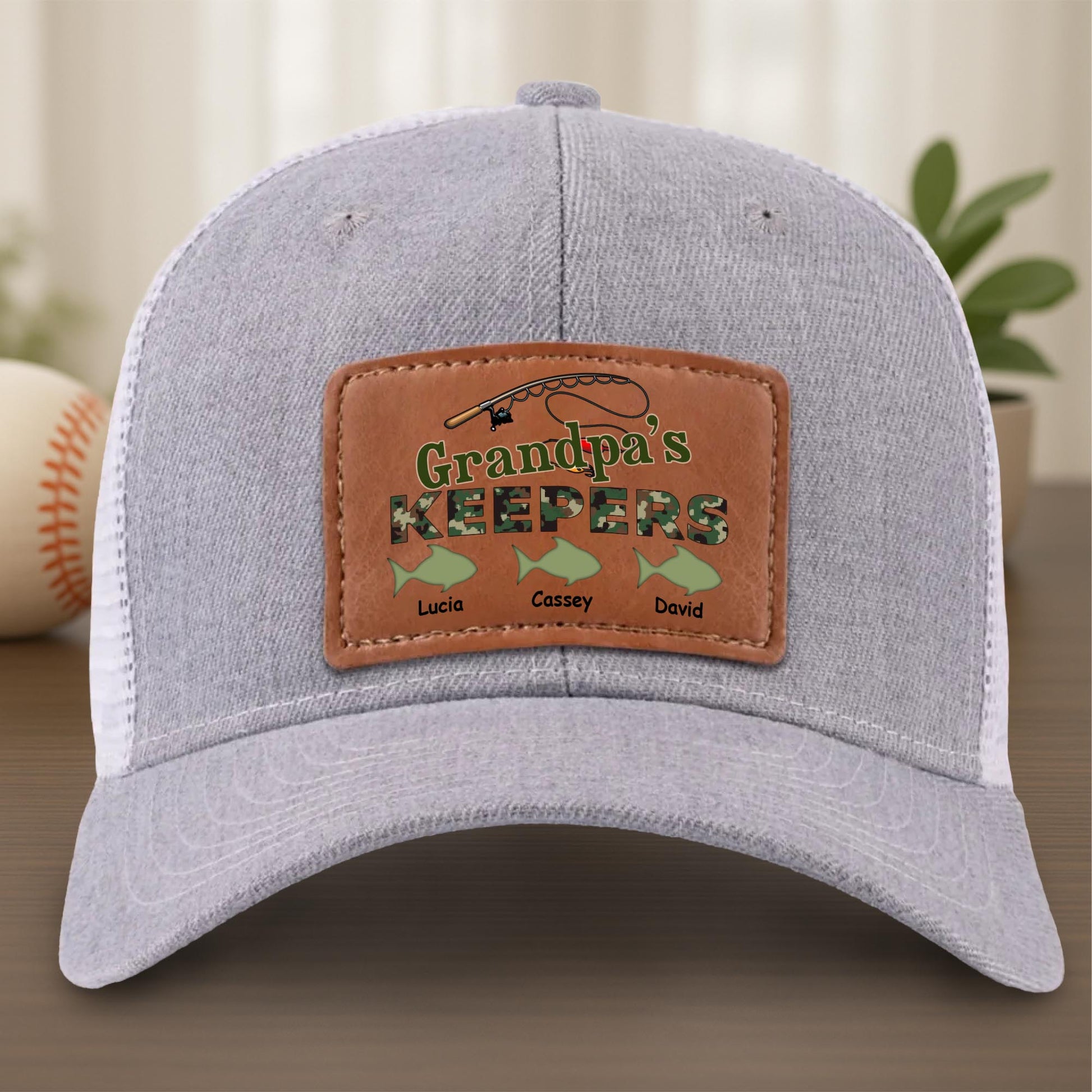 Grandpa's Keepers Baseball and Fishing Rod Design