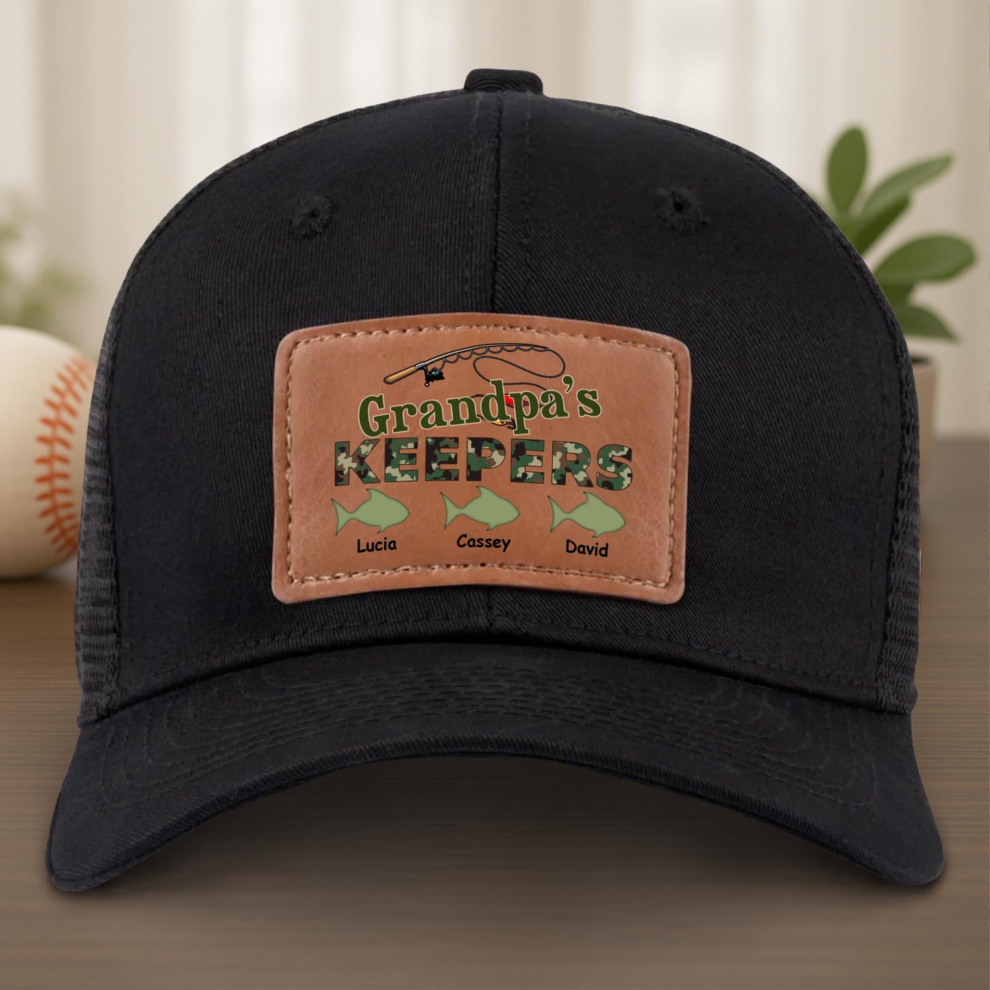 Grandpa's Keepers Baseball and Fishing Rod Design