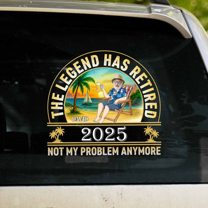 The Legend Has Retired, Beach And Palm Trees Design