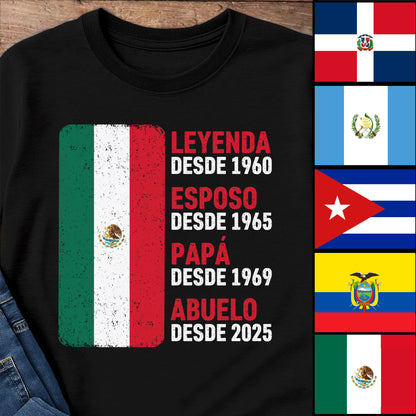 Legend Since, Husband Since, Country Flags - Personalized Custom Unisex T-shirt, Hoodie - GRP040_BBAS