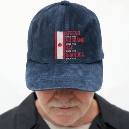 Legend Since Husband Dad Grandpa With Canadian Flag