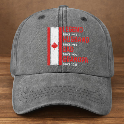 Legend Since Husband Dad Grandpa With Canadian Flag