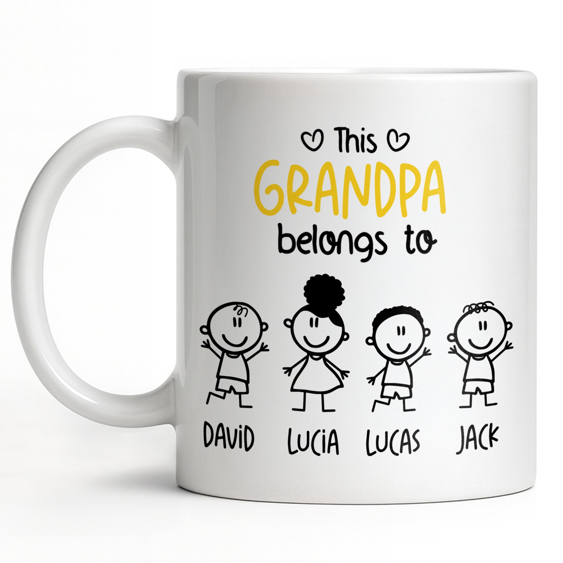 This Grandpa Belongs To Stick Figures Heart