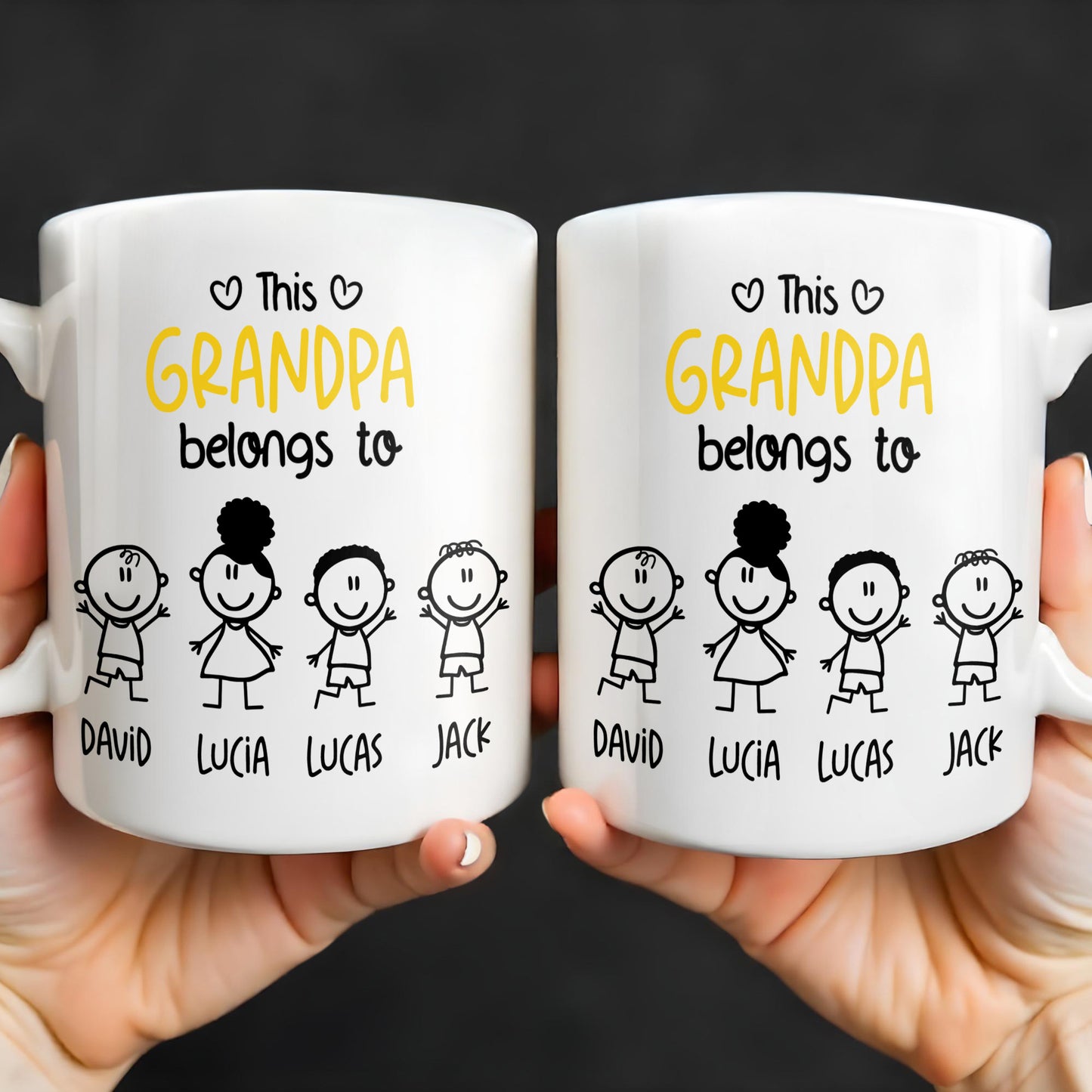 This Grandpa Belongs To Stick Figures Heart