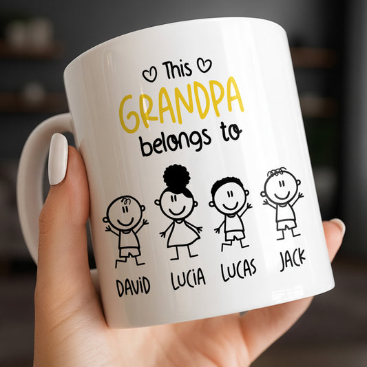 This Grandpa Belongs To Stick Figures Heart