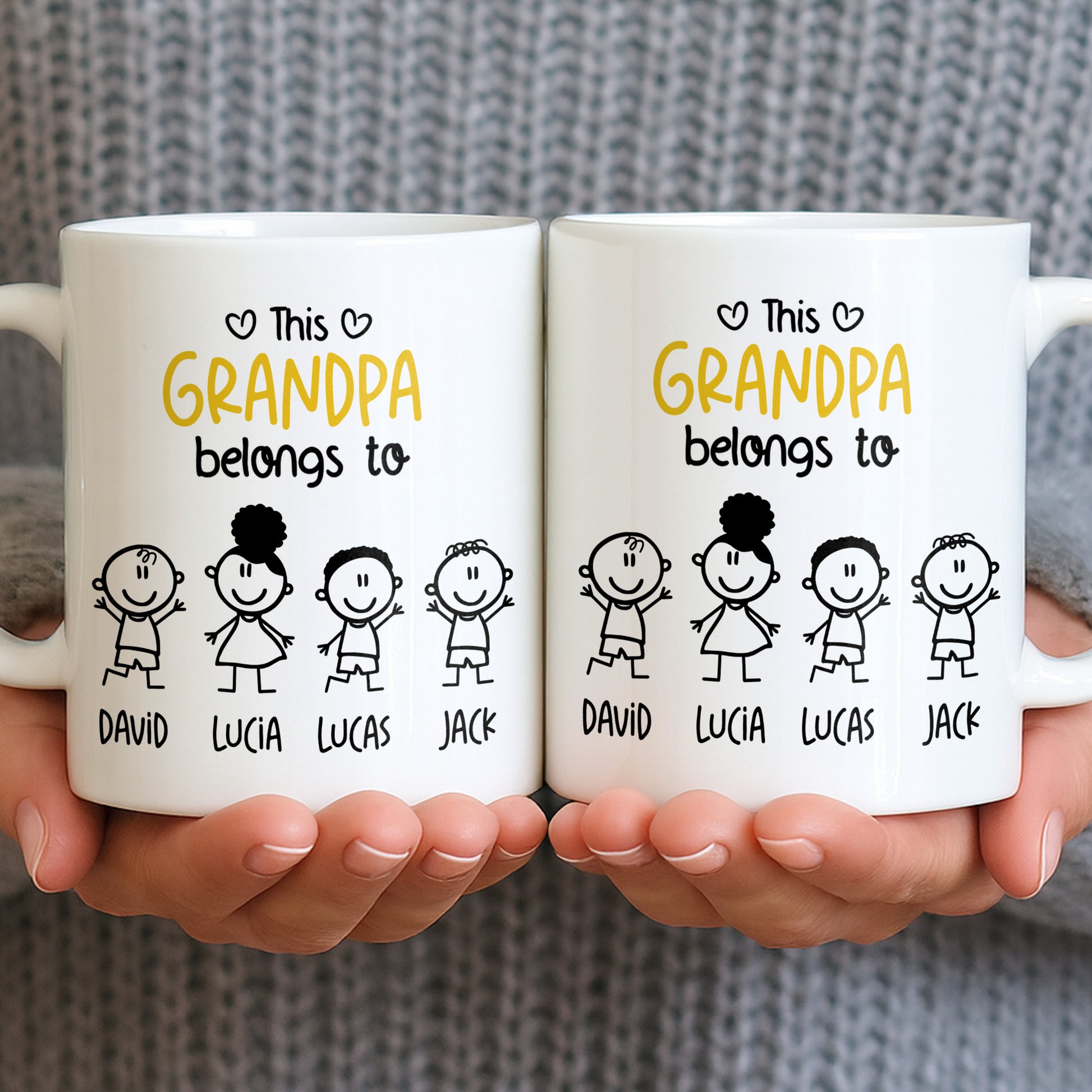 This Grandpa Belongs To Stick Figures Heart