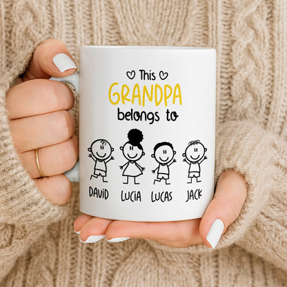 This Grandpa Belongs To Stick Figures Heart