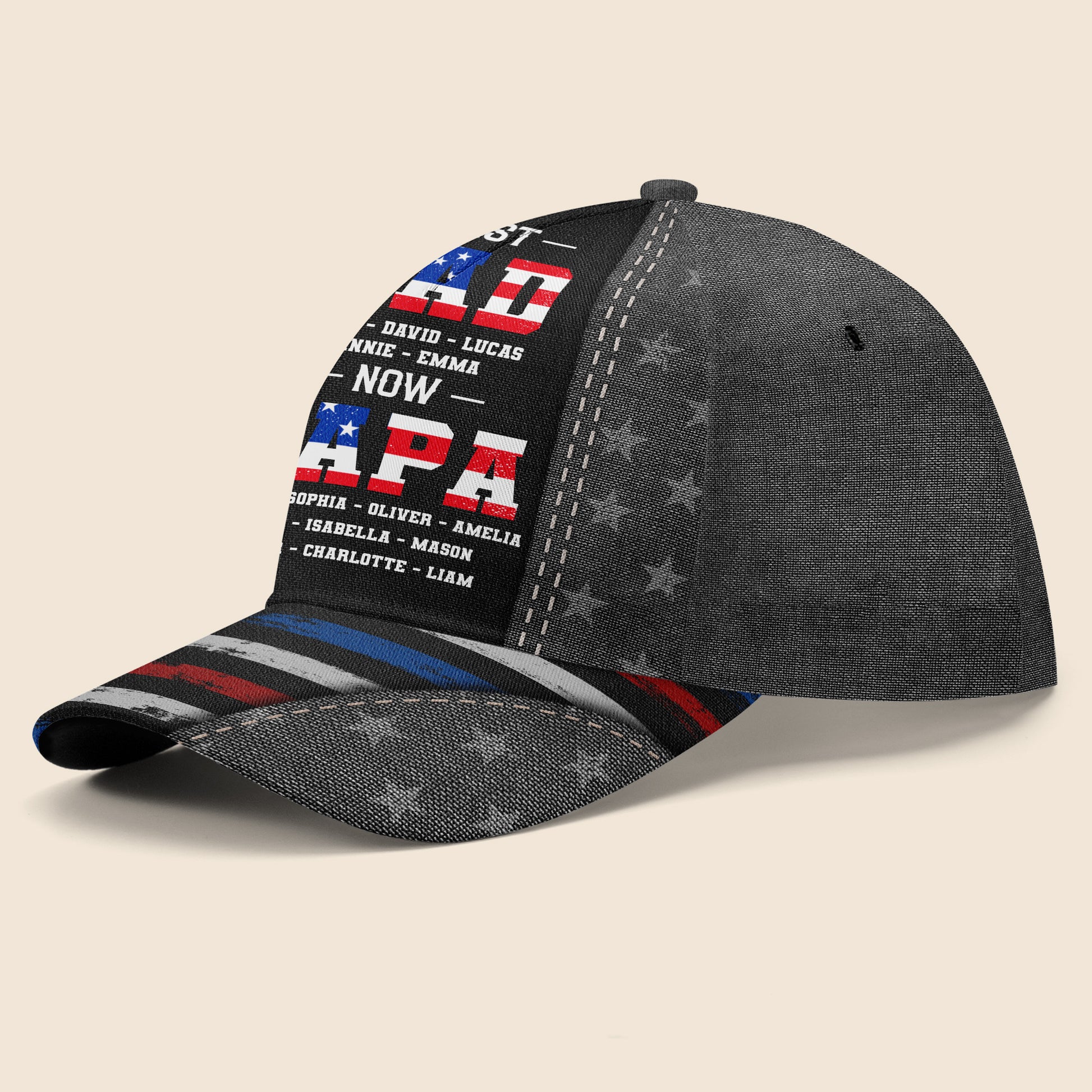 First Dad Now Papa With Stars And Stripes Design