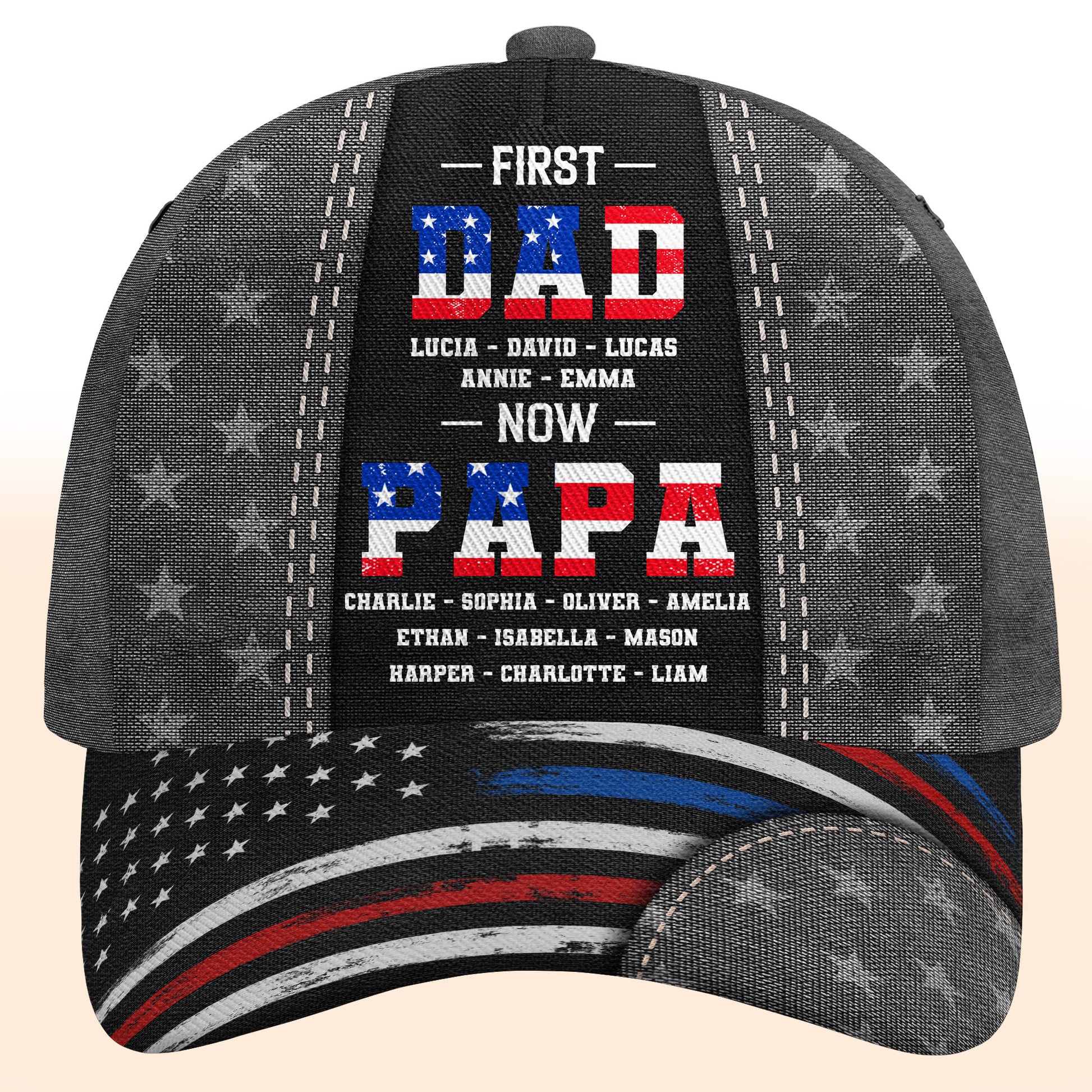First Dad Now Papa With Stars And Stripes Design