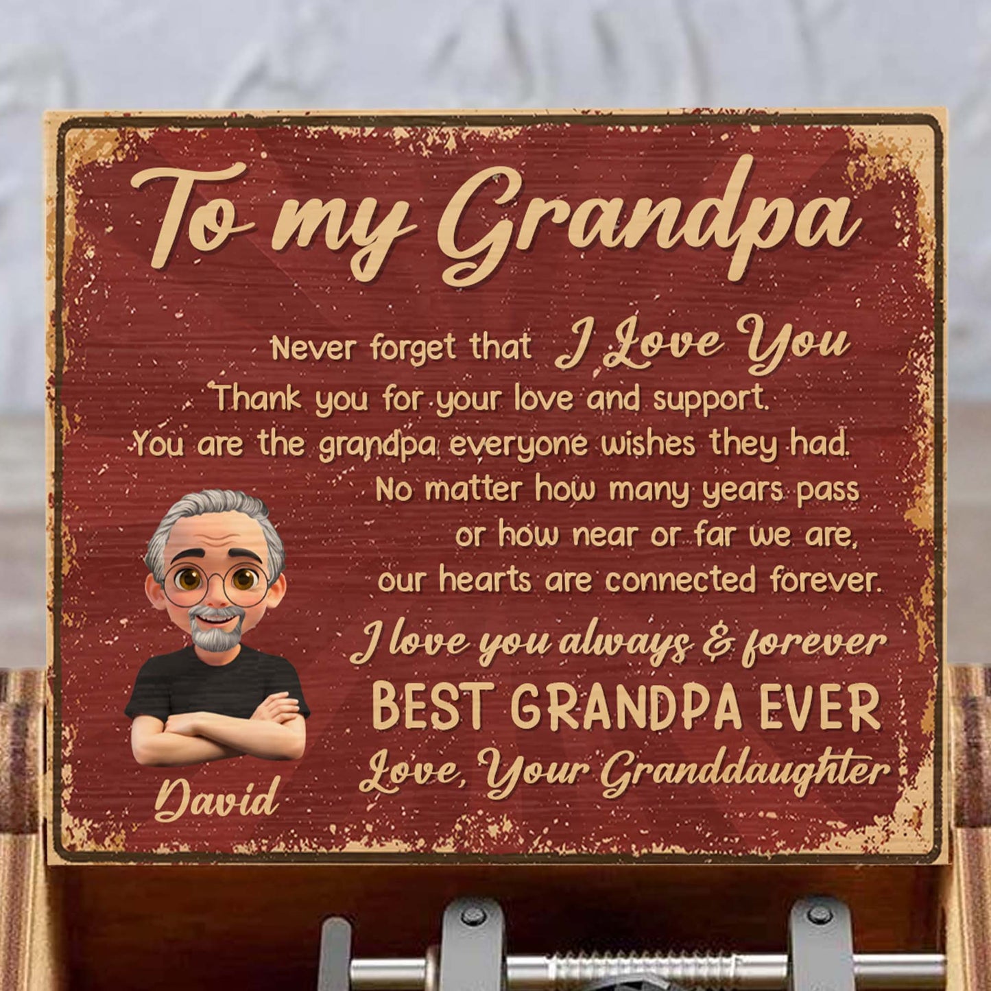 To My Grandpa Best Grandpa Ever Music Box