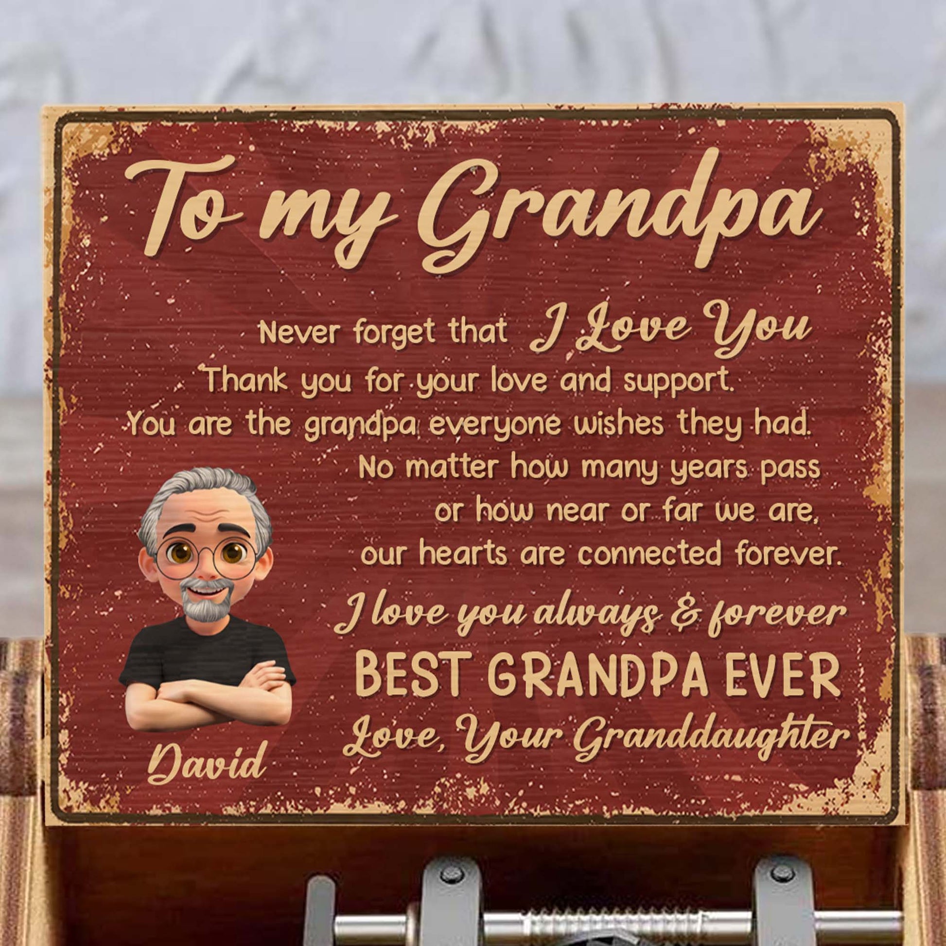 To My Grandpa Best Grandpa Ever Music Box