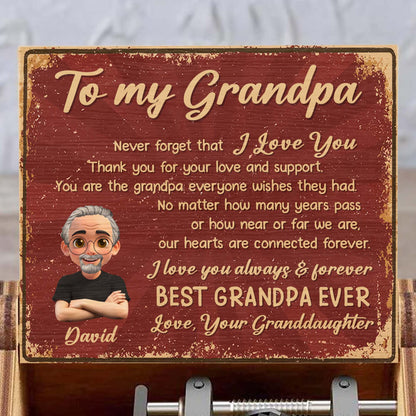 To My Grandpa Best Grandpa Ever Music Box