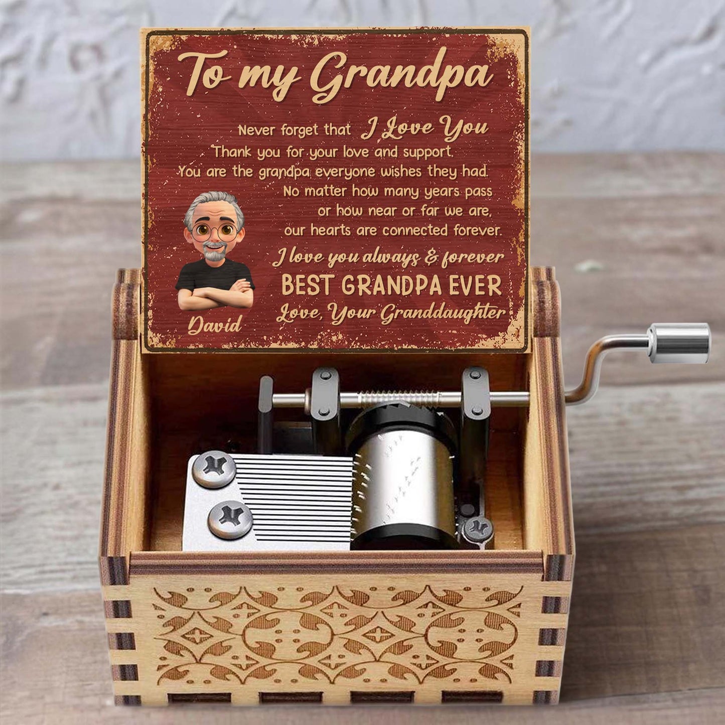To My Grandpa Best Grandpa Ever Music Box