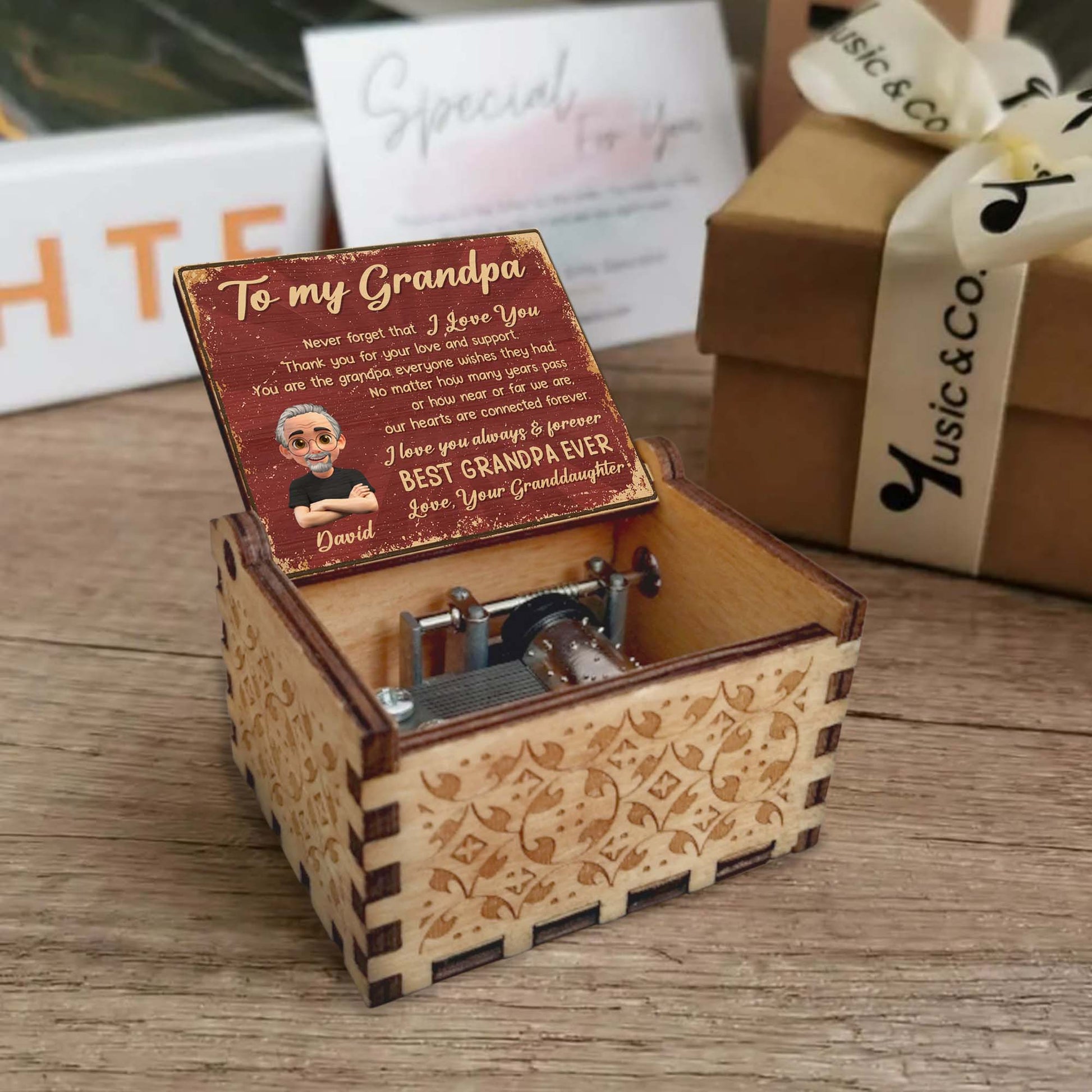To My Grandpa Best Grandpa Ever Music Box