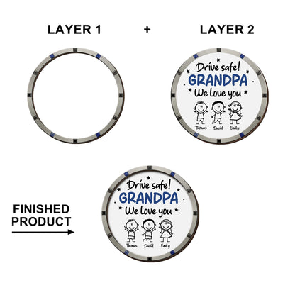 Drive Safe We Love You, Cartoon Figures And Stars - Personalized Custom Shaped Car Visor Clip - GRP049_VIS