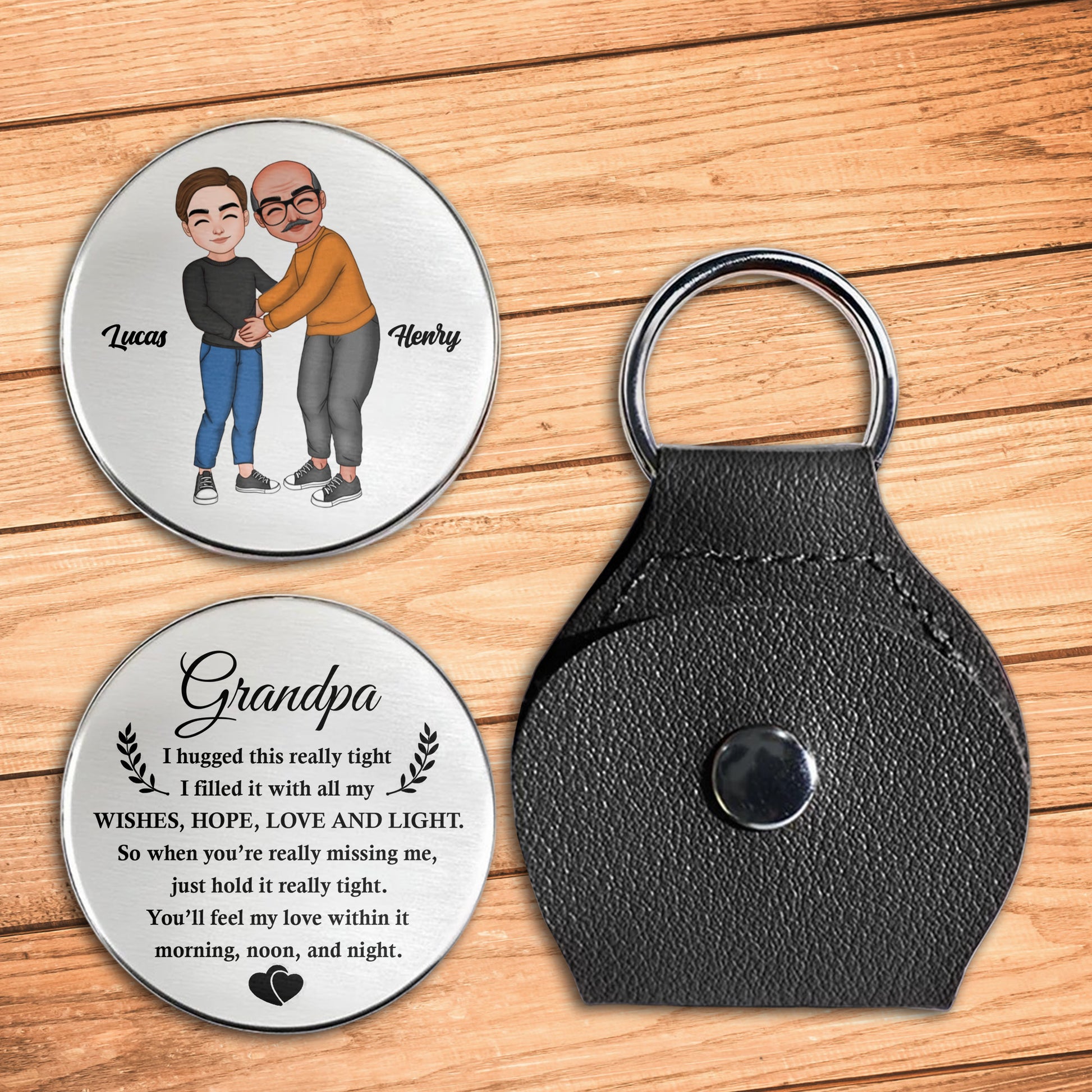 Grandpa Pocket Hug With Wishes, Hope, Love And Light