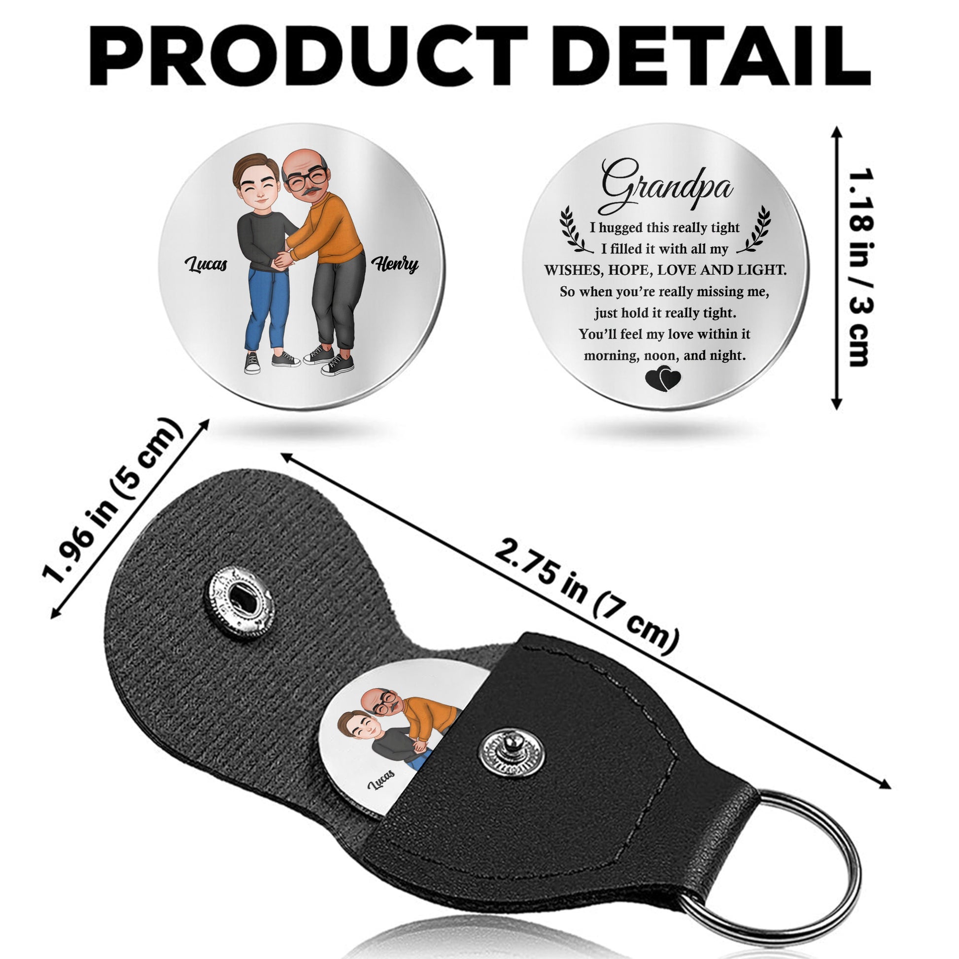 Grandpa Pocket Hug With Wishes, Hope, Love And Light