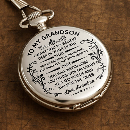 To My Grandson, Believe In Yourself With Elegant Flourishes