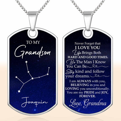 Capture A Beautiful Constellation For Stargazers - Personalized Custom Dog Tag Necklace - GSN002_DTNECK