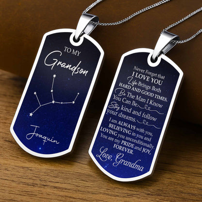 Capture A Beautiful Constellation For Stargazers - Personalized Custom Dog Tag Necklace - GSN002_DTNECK