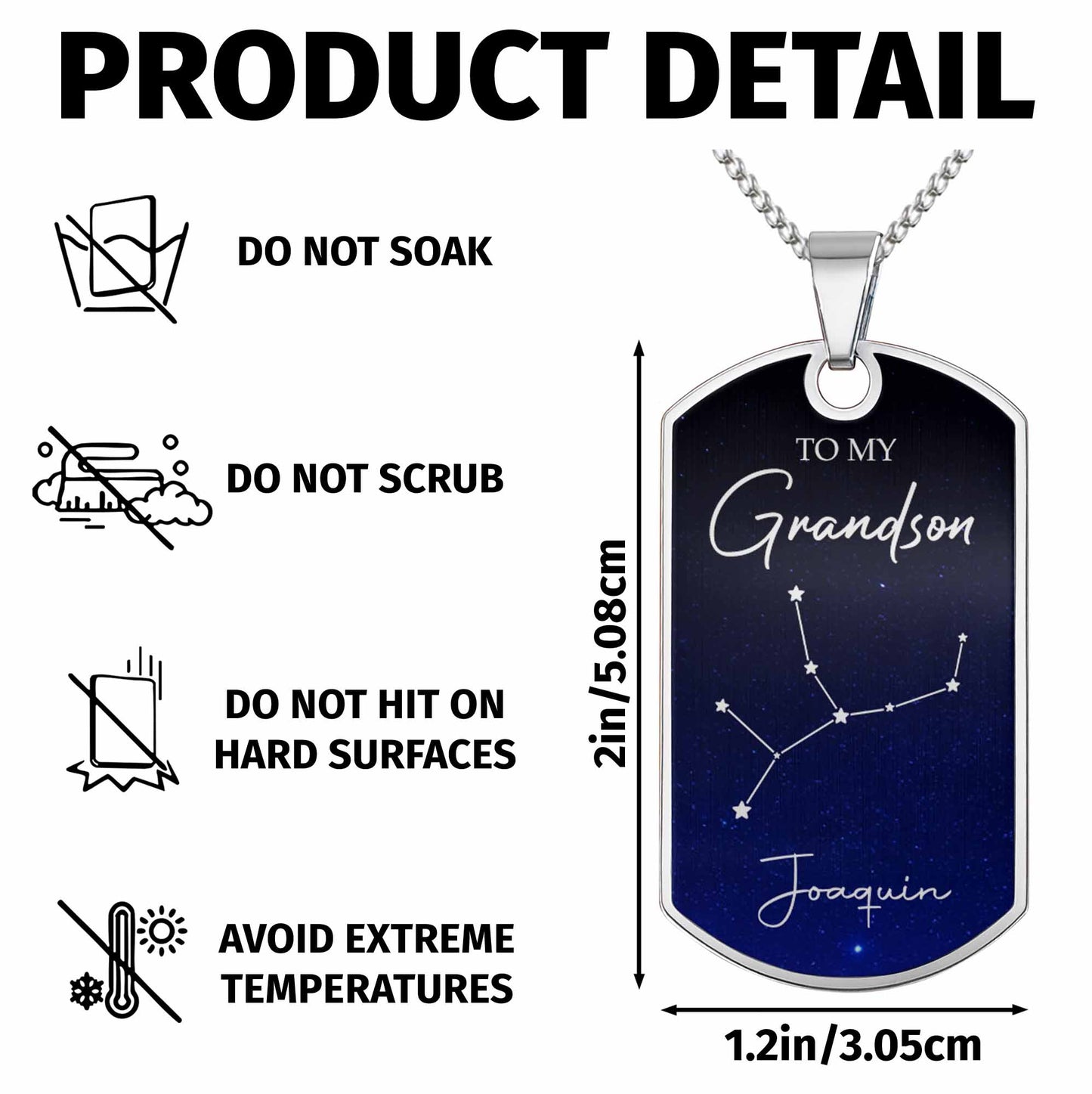 Capture A Beautiful Constellation For Stargazers - Personalized Custom Dog Tag Necklace - GSN002_DTNECK