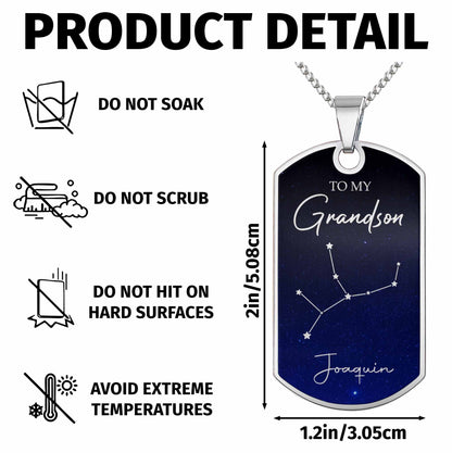 Capture A Beautiful Constellation For Stargazers - Personalized Custom Dog Tag Necklace - GSN002_DTNECK