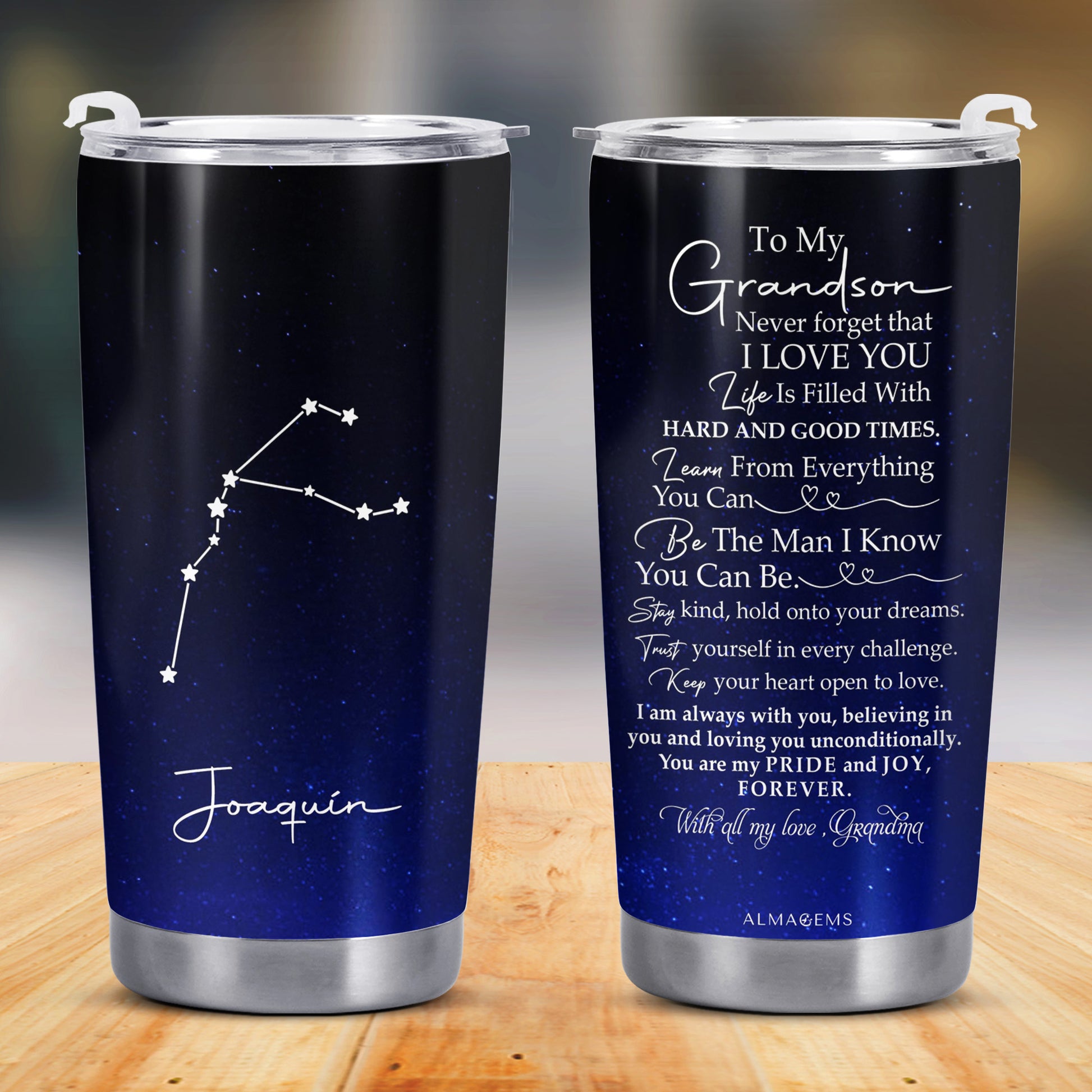 Grandson Love And Support Inspirational Quote Tumbler