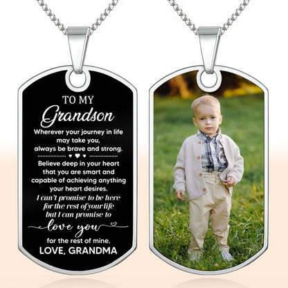 Où que votre voyage dans la vie vous mène, soyez toujours courageux et fort, Dog Tag - Collier Dog Tag personnalisé - GSN005_DTNECK