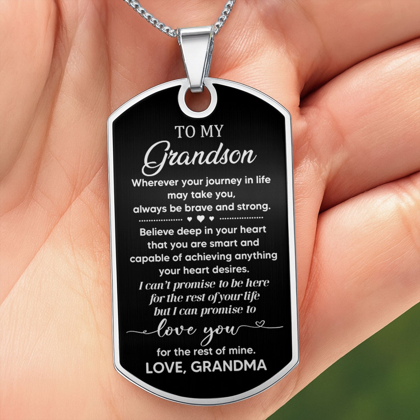 Où que votre voyage dans la vie vous mène, soyez toujours courageux et fort, Dog Tag - Collier Dog Tag personnalisé - GSN005_DTNECK
