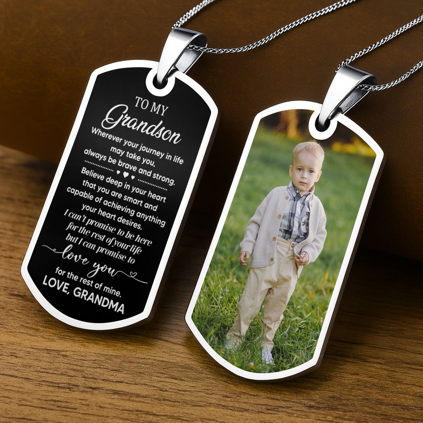 Où que votre voyage dans la vie vous mène, soyez toujours courageux et fort, Dog Tag - Collier Dog Tag personnalisé - GSN005_DTNECK