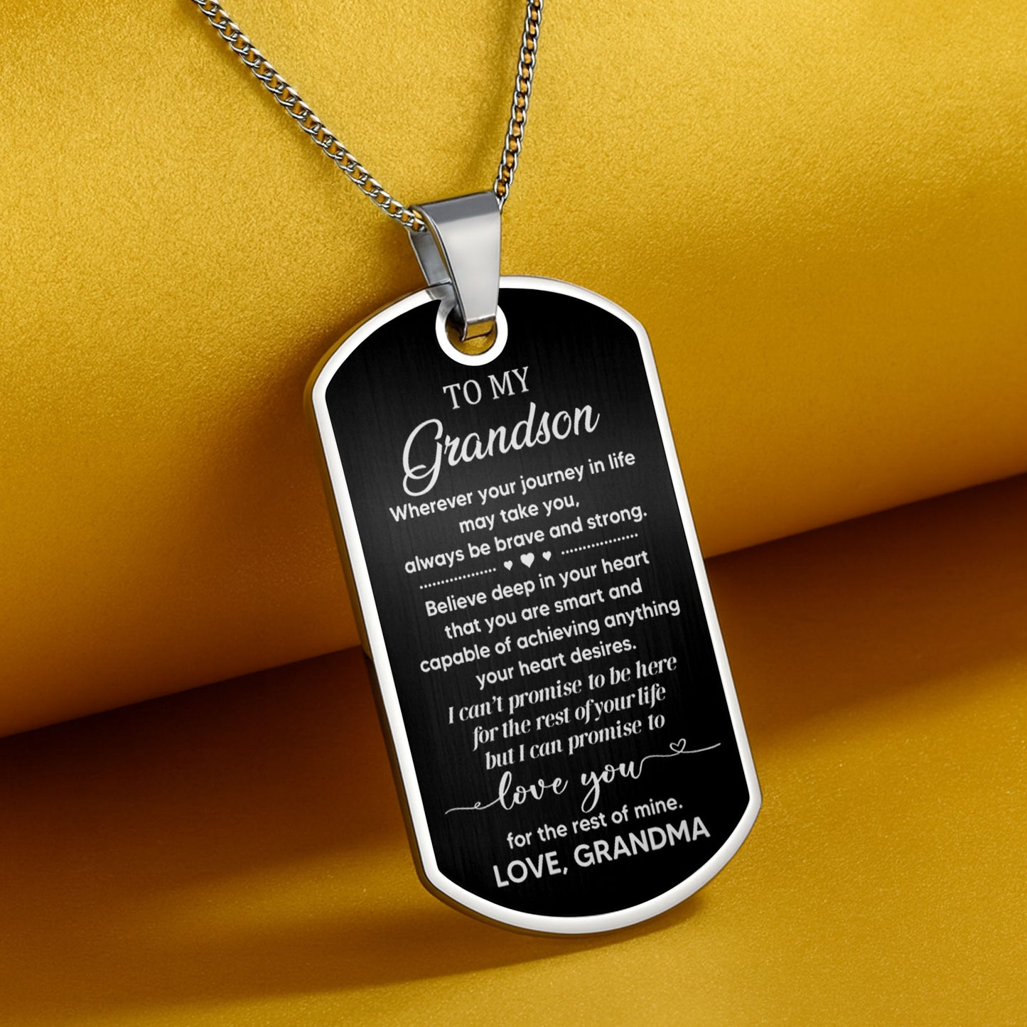Où que votre voyage dans la vie vous mène, soyez toujours courageux et fort, Dog Tag - Collier Dog Tag personnalisé - GSN005_DTNECK