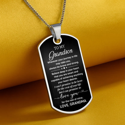 Où que votre voyage dans la vie vous mène, soyez toujours courageux et fort, Dog Tag - Collier Dog Tag personnalisé - GSN005_DTNECK