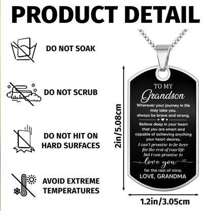 Où que votre voyage dans la vie vous mène, soyez toujours courageux et fort, Dog Tag - Collier Dog Tag personnalisé - GSN005_DTNECK