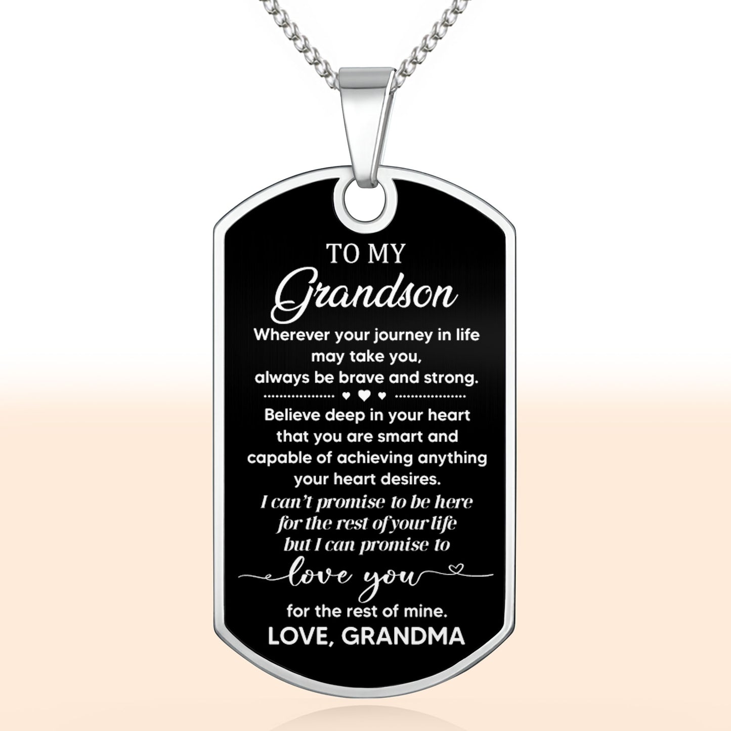 Où que votre voyage dans la vie vous mène, soyez toujours courageux et fort, Dog Tag - Collier Dog Tag personnalisé - GSN005_DTNECK