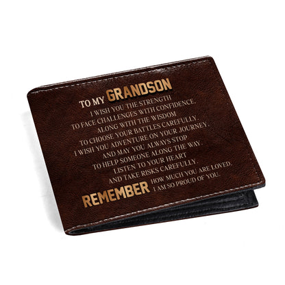 Remember How Much You Are Loved Proud Grandson Wallet