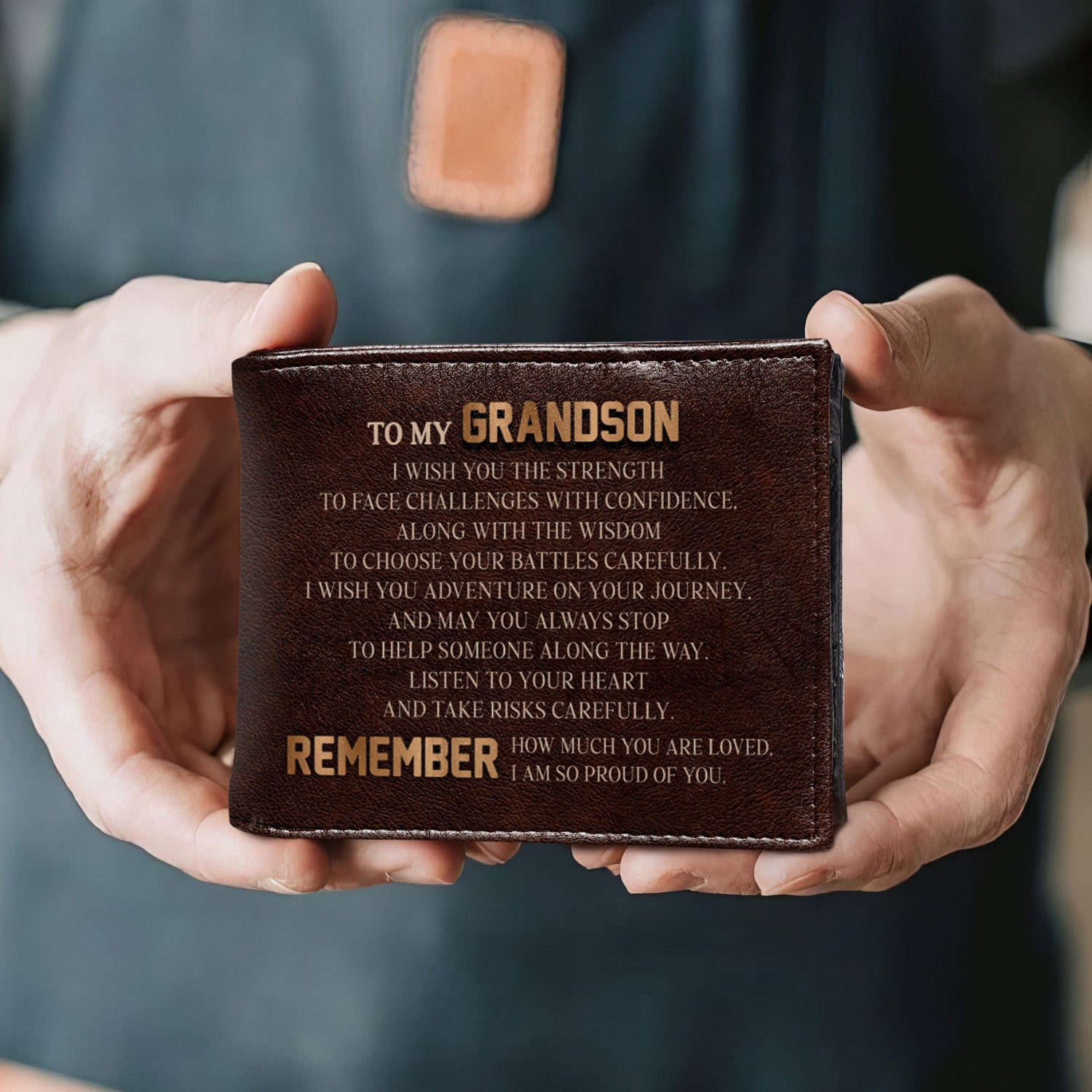 Remember How Much You Are Loved Proud Grandson Wallet