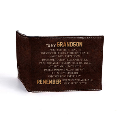 Remember How Much You Are Loved Proud Grandson Wallet