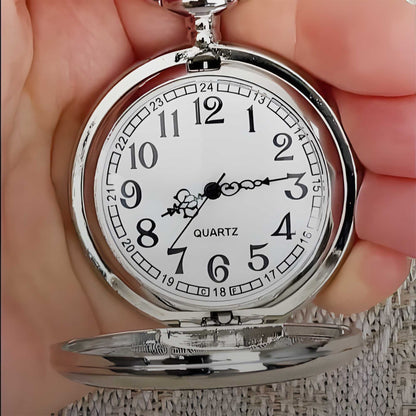 I Hope That Every Time You Look At This Watch, Compass Rose, Heart - Personalized Silver Plated Pocket Watch - GSN008_SWATCH