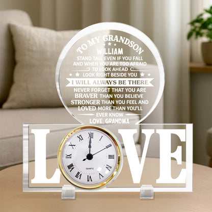 To My Grandson, Love And Guidance Clock