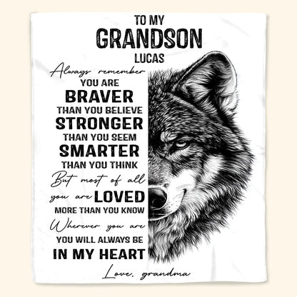 Always Remember You Are Braver, Loved More Than You Know With Wolf Design