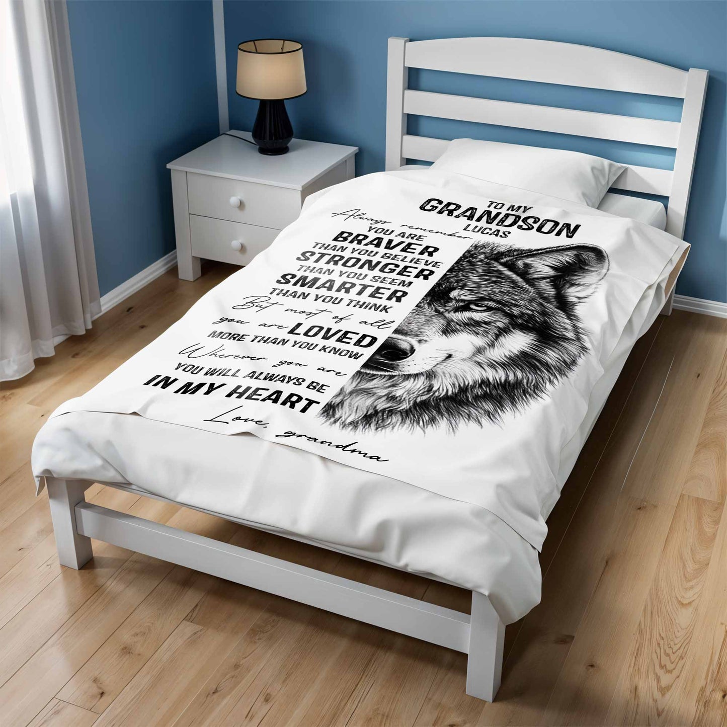 Always Remember You Are Braver, Loved More Than You Know With Wolf Design