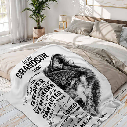 Always Remember You Are Braver, Loved More Than You Know With Wolf Design