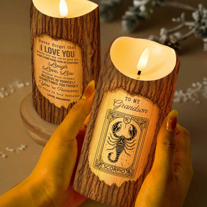 Never Forget I Love You, Inspirational Quotes LED Candle For Grandson