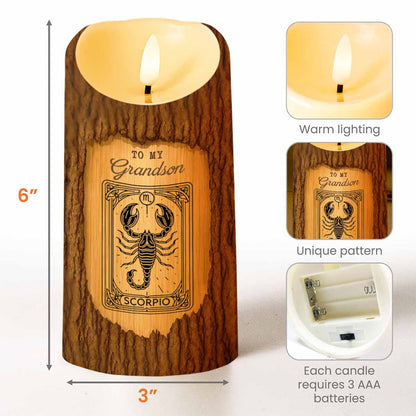 Never Forget I Love You, Inspirational Quotes LED Candle For Grandson